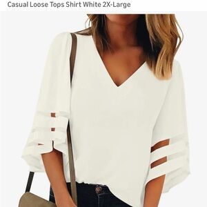 Chic V-Neck Women's Blouse in Cream